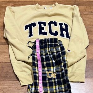 Georgia Tech sweat and flannel PJ set
